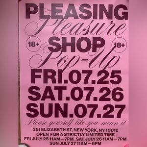 Harry Styles Pleasing Pleasure Shop NYC Pop Up Poster Pink - EXCLUSIVE
